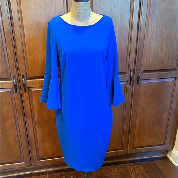 Calvin Klein Royal Blue Long Sleeve Dress - Picture 1 of 5